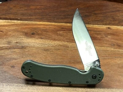 Ontario Knife Company OKC Rat Model 1 AUS 8 Taiwan OD GREEN Scales - Image 1 of 4