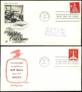 1968 #C73 #C77 & #C78 11-Cent COIL Stamps Artmaster Cachet First Day Covers FDC - Picture 1 of 4