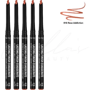 RIMMEL Lasting Finish Automatic Lip Liner Pencil- 018 Rose Addiction *PACK OF 5* - Picture 1 of 2