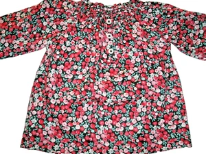 Carter's Mädchen Shirt Blumen Langarm Rot Rosa Grün 9 Monate Neu - Bild 1 von 11