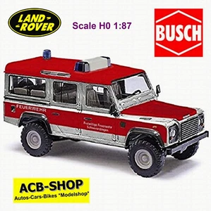 Land Rover Defender Pompieri Schneverdingen Auto Comando 1:87 Busch 50311 - Foto 1 di 2