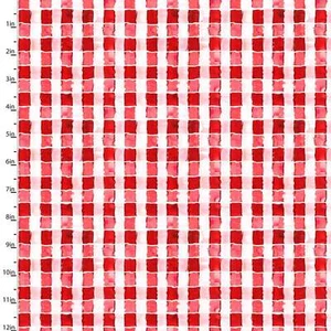 Welcome to the Funny Farm Gingham Red Cotton Fabric - Picture 1 of 2
