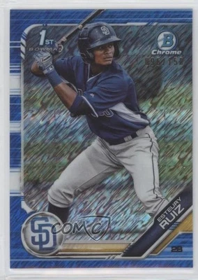 2019 Bowman Chrome Prospects Blue Shimmer Refractor /150 Esteury Ruiz #BCP-89 - Image 1 of 2
