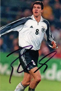 GERMANY, CHELSEA & BAYERN MUNICH: MICHAEL BALLACK SIGNED 5x3.5 ACTION PHOTO+COA - Picture 1 of 1