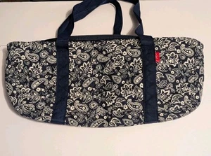 Paisley Navy Blue and White Soft duffle Bag by Linda Li - Picture 1 of 3