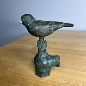 Vintage Brass Bird Spigot Garden Outdoor Faucet Water Tap Patina Untested Read - Picture 1 of 24