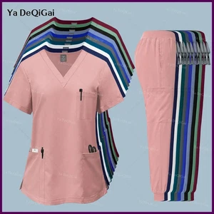 Rosa Klinikuniform Frau Apotheke Arbeitskleidung Krankenschwester Uniform Krankenhaus Arzt Oral - Bild 1 von 33