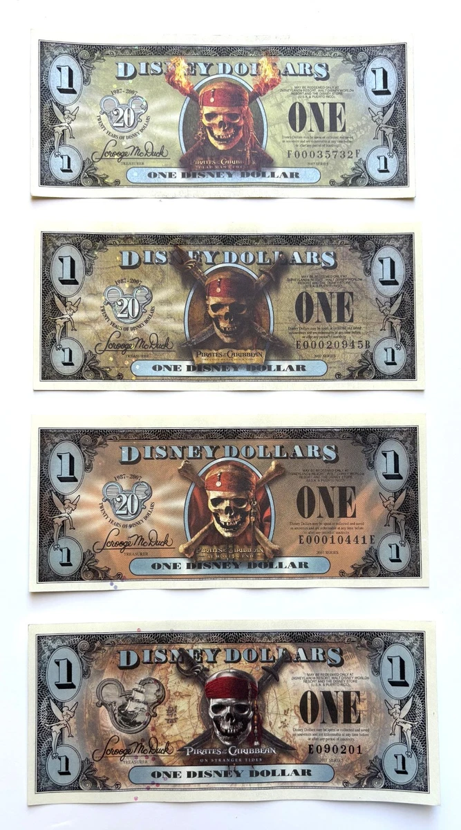 Pirates of the Caribbean Disney Dollars (1968-Now) for sale | eBay