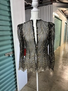 Sheer Unbranded Shrug Cover Up Women’s Beautiful Unique Buttons And Edges - Picture 1 of 9