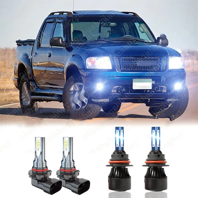 10000K LED Headlight Bulbs High Low Beam + Fog Light For Ford Ranger 2001-2011 - Image 1 of 4