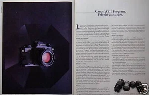 PUBLICITÉ CANON AE 1 PROGRAM PRIORITÉ AU SUCCÈS ZOOM TÉLÉOBJECTIF LA PERFECTION - Picture 1 of 1