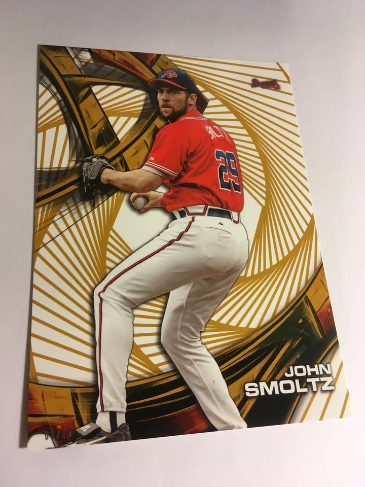 2016 Topps High Tek Jumbo 5x7 John Smoltz Braves HTJS #’d 06/10 Gold - Image 1 of 1