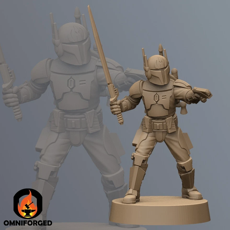 Star Wars Legion Pre Vizsla Mandalorian Miniature 3D Printed Resin Mini Proxy - Image 1 of 1