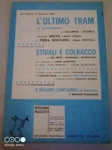 Adriano Celentano  spartito Stivali e colbacco /Milva l'ultimo tram 1964 - Picture 1 of 2