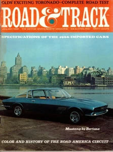 ROAD & TRACK ~ Jan 1966 ~ Bertone Mustang, Olds Toronado, VW 1600, Rolls Shadow - Picture 1 of 1