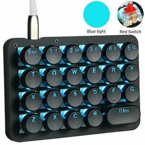 23 Tasten Mechanisch Tastatur Blau Backlit Rot Schalter mit Runde Tastenkappen - Bild 1 von 6