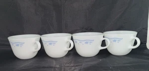 MINT 4 Vintage Pyrex White Milk Glass Coffee Cups Mugs Corning Made In USA - Picture 1 of 7