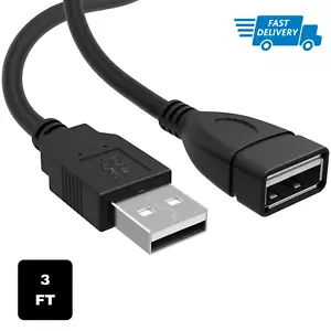 3FT USB to USB Extender Connector Cable USB Male to USB Female Adapter - Picture 1 of 4