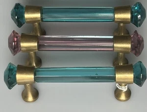 Vintage '04 Anthropologie Drawer Pull Cabinet Hardware Shabby Boho Crystal - Picture 1 of 13