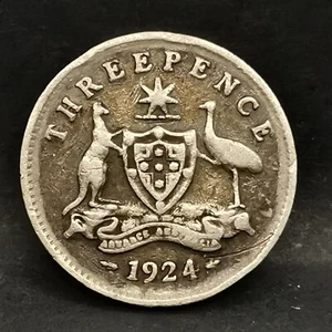 3 PENCE ARGENT 1924 GEORGE V AUSTRALIE / AUSTRALIA SILVER - Picture 1 of 2