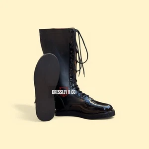 BOTAS DE CUERO PARA HOMBRE - BOTAS DE COMBATE PUNK MOTERO GÓTICO CON ESTILO, Hechas a la Talla - Imagen 1 de 9