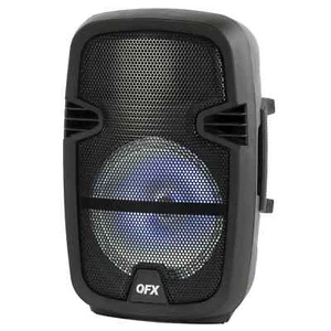 QFX 8" Bluetooth Rechargeable Speaker With LED Party Lights + Wired Microphone - Picture 1 of 3