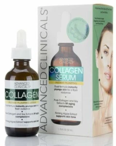 COLLAGEN SERUM Advanced Clinicals 1.75 oz INSTANTLY Pumps For Flash Radiance - Picture 1 of 5