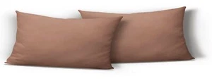 2er Set Kissenbezug Kissenhülle Kopfkissen 40x80cm beige braun Uni Microfaser - Bild 1 von 4