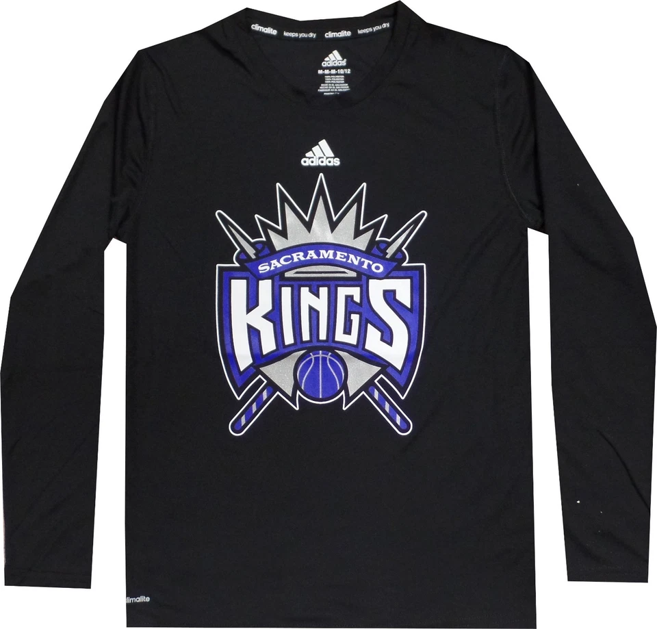 Sacramento Kings Climalite Juvenil Manga Larga NEGRA Camiseta Niños 8-20 Liquidación Foto 1 de 1