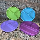 Lot of 3 Divided Silicone Childs Unbreakable Plates & 1 Suction Divided Plate
