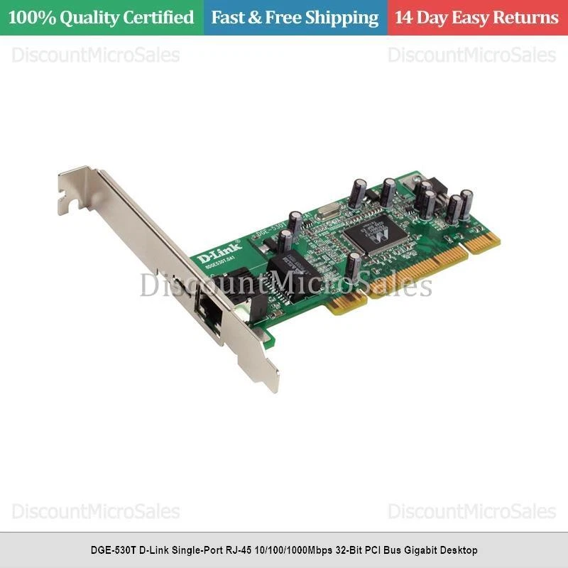 DGE-530T D-Link Single-Port RJ-45 10/100/1000Mbps 32-Bit PCI Bus Gigabit Desktop - Image 1 of 1