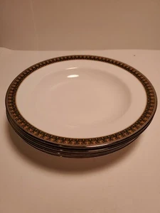 Mikasa Bone China 8 3/4 Suppenschalen 4 Stück Goldkette - Bild 1 von 3