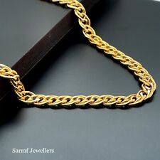 9ct Yellow Gold DOUBLE CURB CHAIN Necklace Men&Women 4.7mm - 16" 18" 20" 22" 24"
