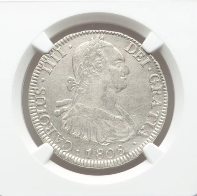 1808-PTS PJ POTOSI CARLOS IV SILVER 4 REALES KM-72 NGC AU-DETAILS - Image 1 of 4