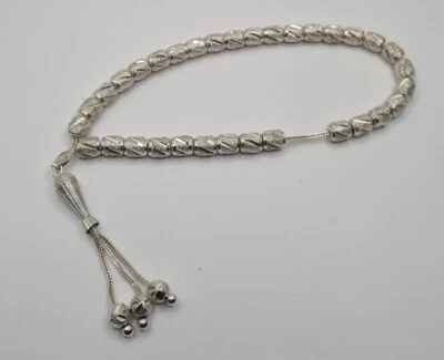 Islamic Tasbih,Prayer beads/Tasbeeh 925 Silver 33 pcsRamadan & Eid special offer - Image 1 of 4