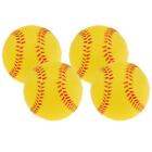 4x Safety Baseball Practice Training PU Softball Ball Sport Team Game Yellow