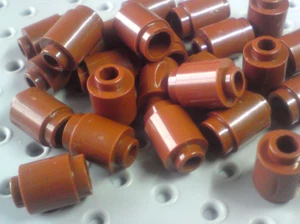 Lego Stein rund 1x1 mit Noppenloch [3062b] braun rötlich x24 - Bild 1 von 3