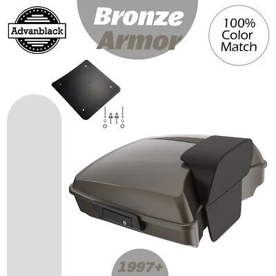 Bronze Armor Razor Tour Pack Trunk Fits 1997+ Harley Street Road King Glide - Image 1 of 4