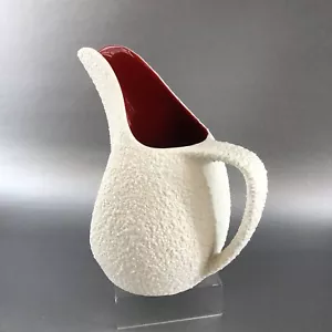 Crown Devon Antique 7.5 Red & White Pottery Pitcher England MINT Vintage Jug - Picture 1 of 10