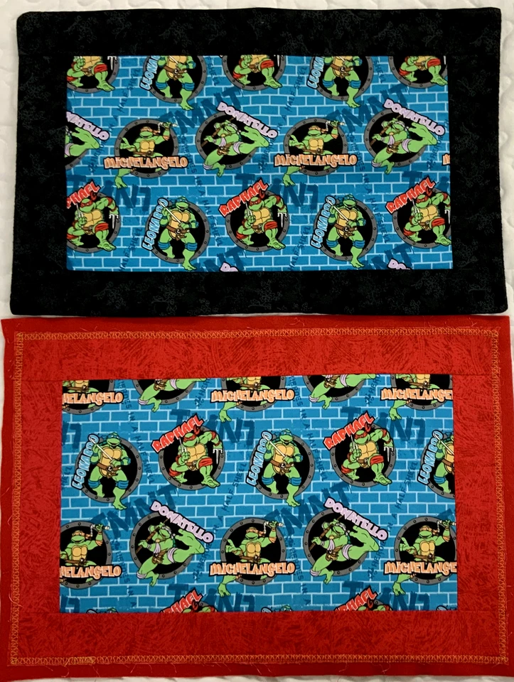 Lot 2 Vintage Teenage Mutant Ninja Turtles table placemats handmade 18x13 - Image 1 of 4