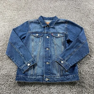 Levis Jacket Youth Large 12-13 Blue Denim Button Up Cotton Kids Unisex - Picture 1 of 9