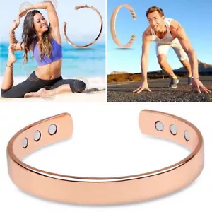 Men Women's Copper Magnetic Bracelet Arthritis Healing Therapy Energy Adjustable - Picture 1 of 8