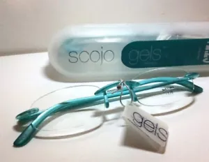 Neue SCOJO GELS Lesebrille türkis blau randlos 1,00 mit Etui - Bild 1 von 4