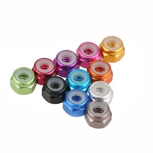 M2 M3 M4 M5 2mm 3mm 4mm 5mm Aluminum Alloy Nylon Lock Nut Self-locking Nuts - Picture 1 of 8