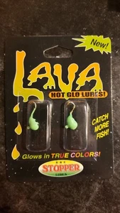 LAVA Super Glow Jigs Hot Glo 8x 2-pack Lure Lot Pink & Green 83-10-17 Side Hook - Picture 1 of 4