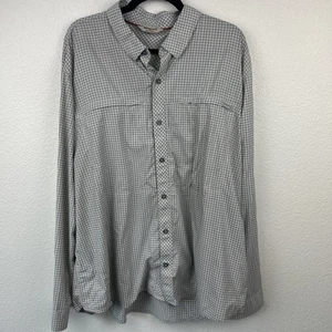 Simms Fishing Shirt Plaid Button Down Moisture Wicking Men's 2XL Zip Pockets - Picture 1 of 8
