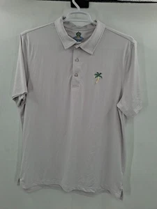 Chubbies Men’s Sz XL White Polo Solid Short Sleeve Palm Tree Adult Golf - Picture 1 of 15