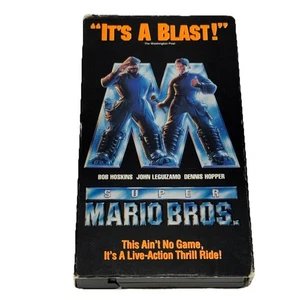 Super Mario Bros Movie VHS 1993 Live Action Nintendo Bob Hoskins Dennis Hopper - Foto 1 di 8