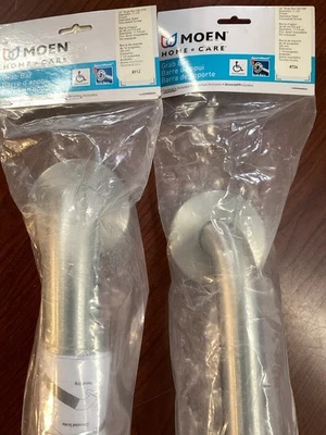 NEW SEALED Moen 8724 24" + 8912 12in Safety Grab Bars Stainless Combo Pack B19 - Image 1 of 3