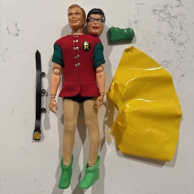 RARE VINTAGE IDEAL CAPTAIN ACTION BOY FIGURE & ROBIN COSTUME ACCESSORIES 1967  - Image 1 of 4